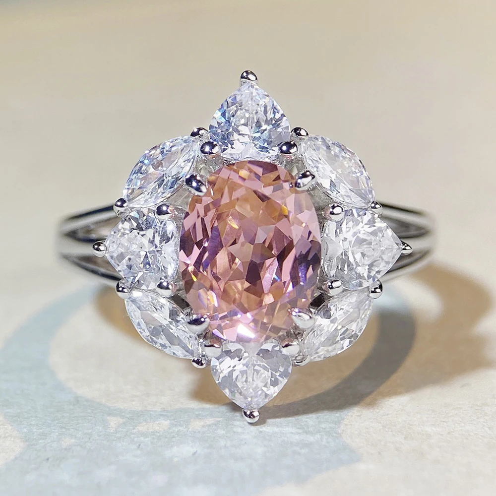 

Женское кольцо из серебра 925 пробы, со сверкающими бриллиантами