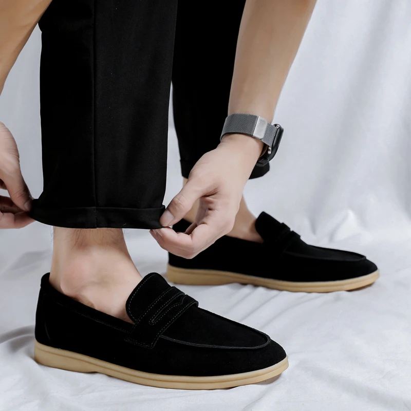 

Туфли мужские из натуральной кожи, роскошные брендовые лоферы, мягкая подошва, Мокасины, итальянские легкие туфли для вождения, повседневная обувь для отдыха