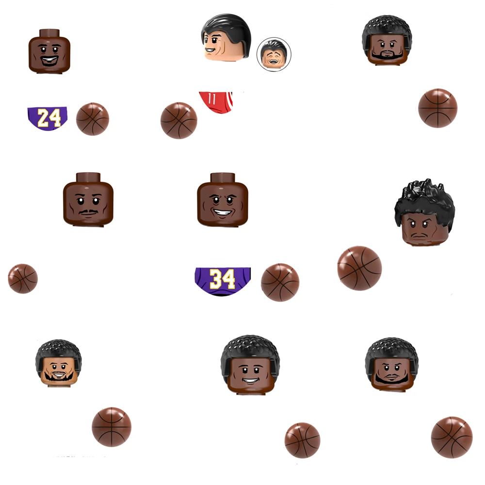 NEW MOC Basketball Star James Curry DIY Mini Figure Model Blocks Toys For Boys Hobbies Building Bricks Friends Brinquedos Gifts 4