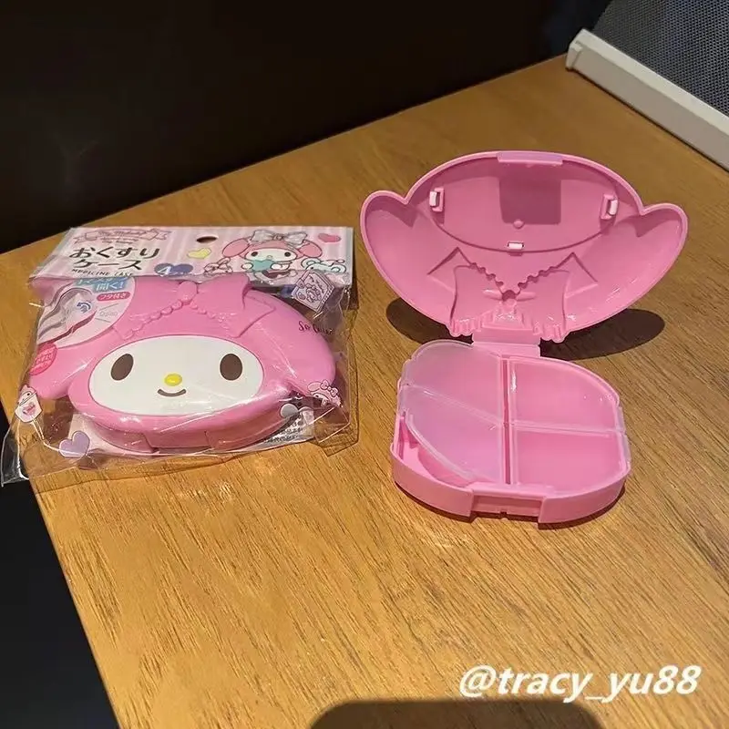 

Kawaii Sanrio Anime Hello Kitty My Melody Portable Small Medicine Box Cute Cartoon Lovely Classification Storage Box Gifts