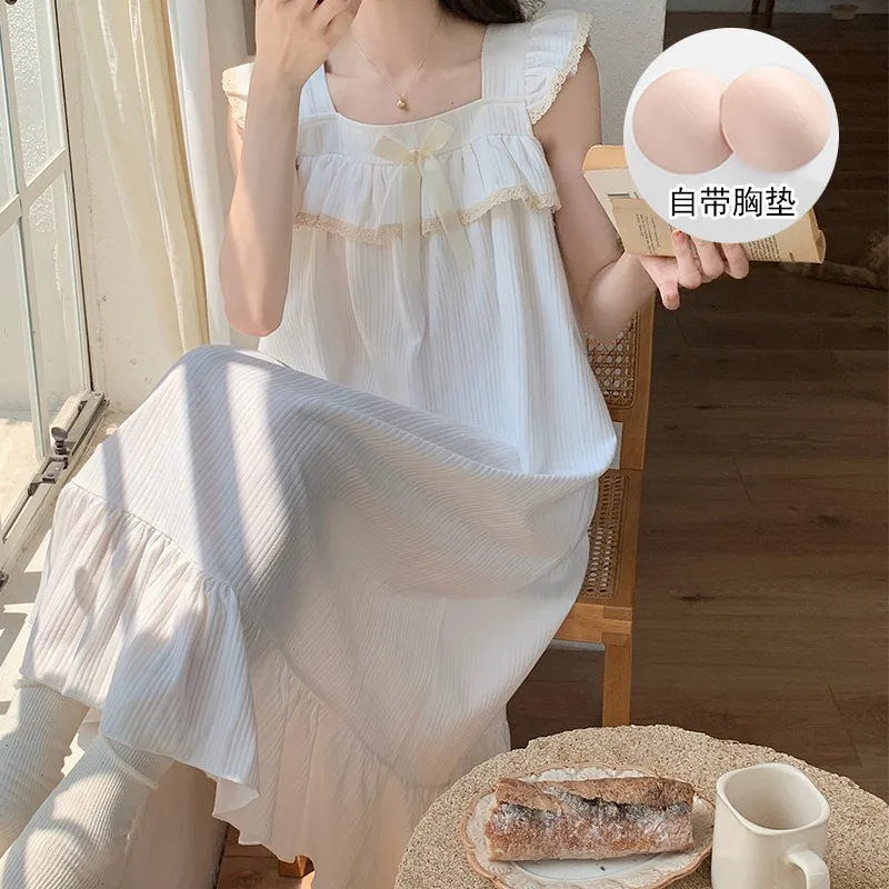 Nightgowns Women's Clothing Mid-length Dresses Suspenders Spring Comfortable Breathable Casual Stylish Simple Stylish Loose Thin