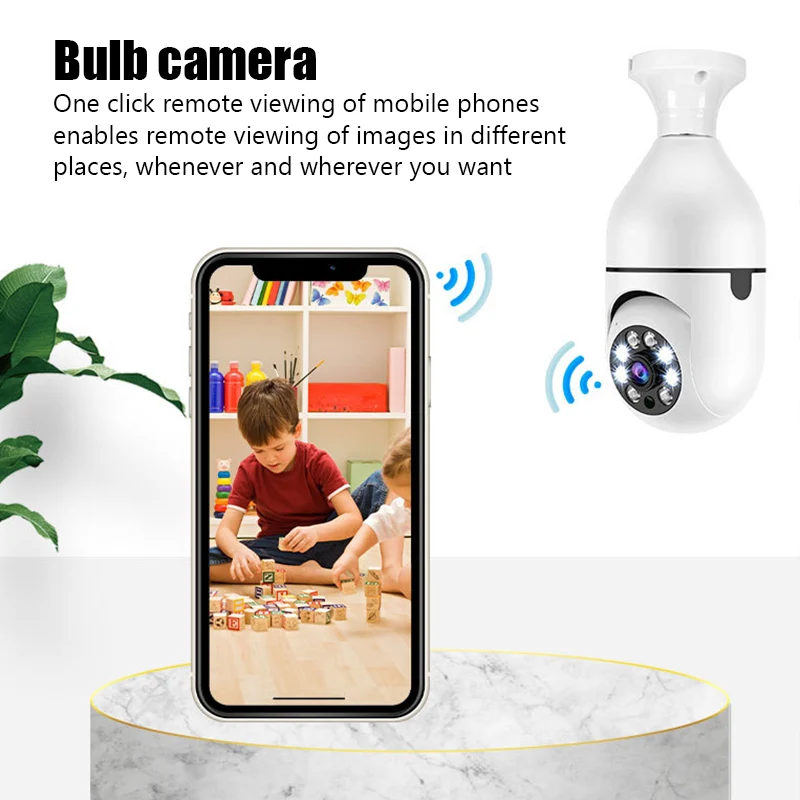 5G Wifi E27 Bulb Surveillance Camera Night Vision Automatic Human Tracking 4X Digital Zoom Video smart home Security Monitor 2