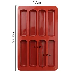 8-Cavity 3D Silicone Mousse Cake and Dessert Mold (Brown)