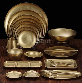 Vintage Gold Metal Plate 1
