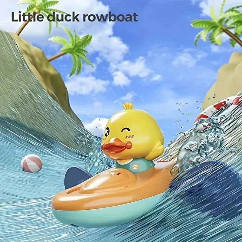 1 Pc Little Yellow Duck Kayak Toy Swimming Pool Bathroom Toy 3