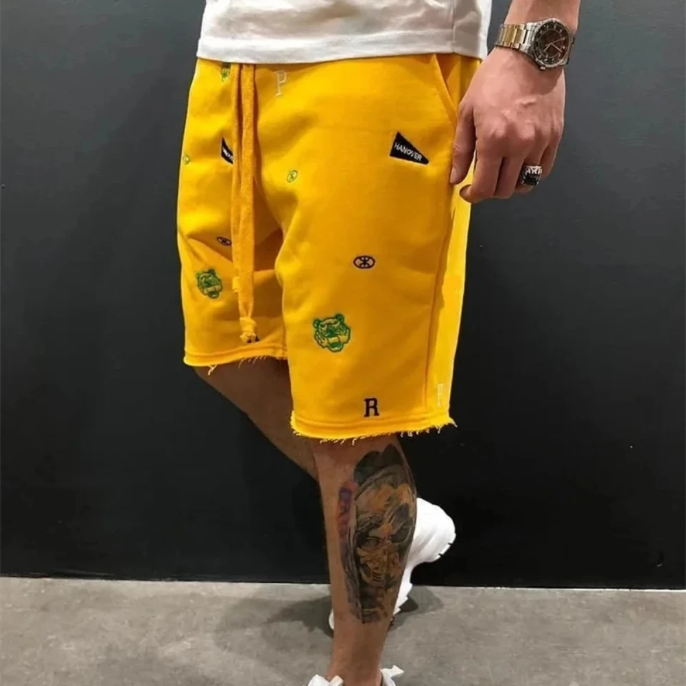 

2024 New Spring Summer Men Cargo Shorts Relaxed Fit Breeches Bermuda sports Short Pants cotton Embroider Shorts Men's sweatpants