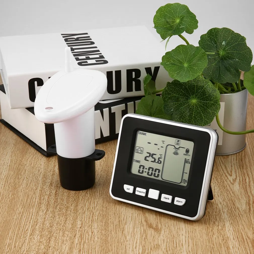 

Ultrasonic Wireless Water Tank Liquid Depth Level Meter Sensor with Temperature Display with 3.3 Inch LED Display Fast Delivery