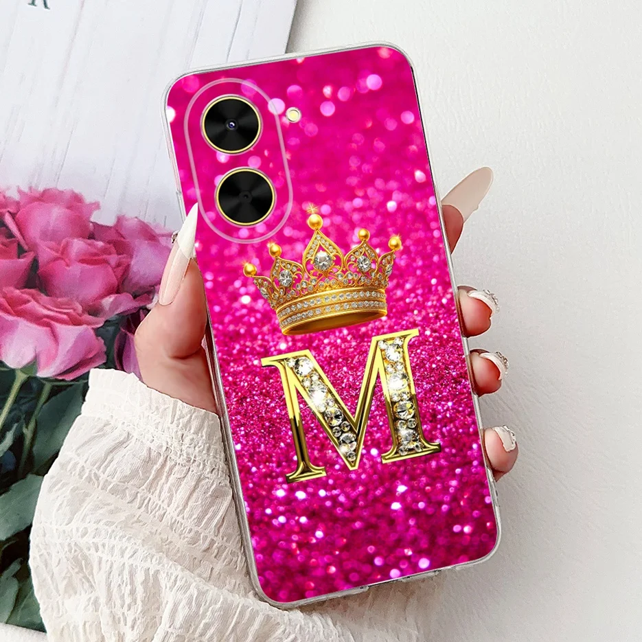 Crown Letters Soft Silicone Phone Case - Stylish Cover Shell