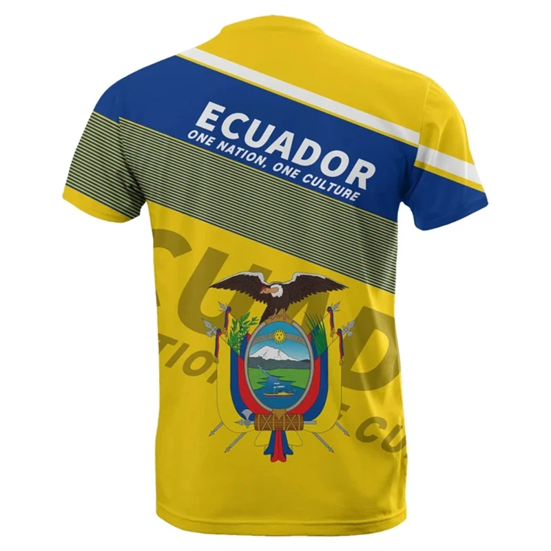 Ecuador fotbollströja med flagga 3d tryckt ventilerande_voghion.com