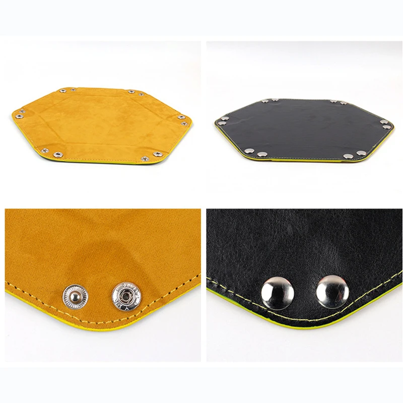 Dice Tray Hexagonal PU Miscellaneous Storage Box Color Box Board Game Accessories Leather Tower Dried Fruit