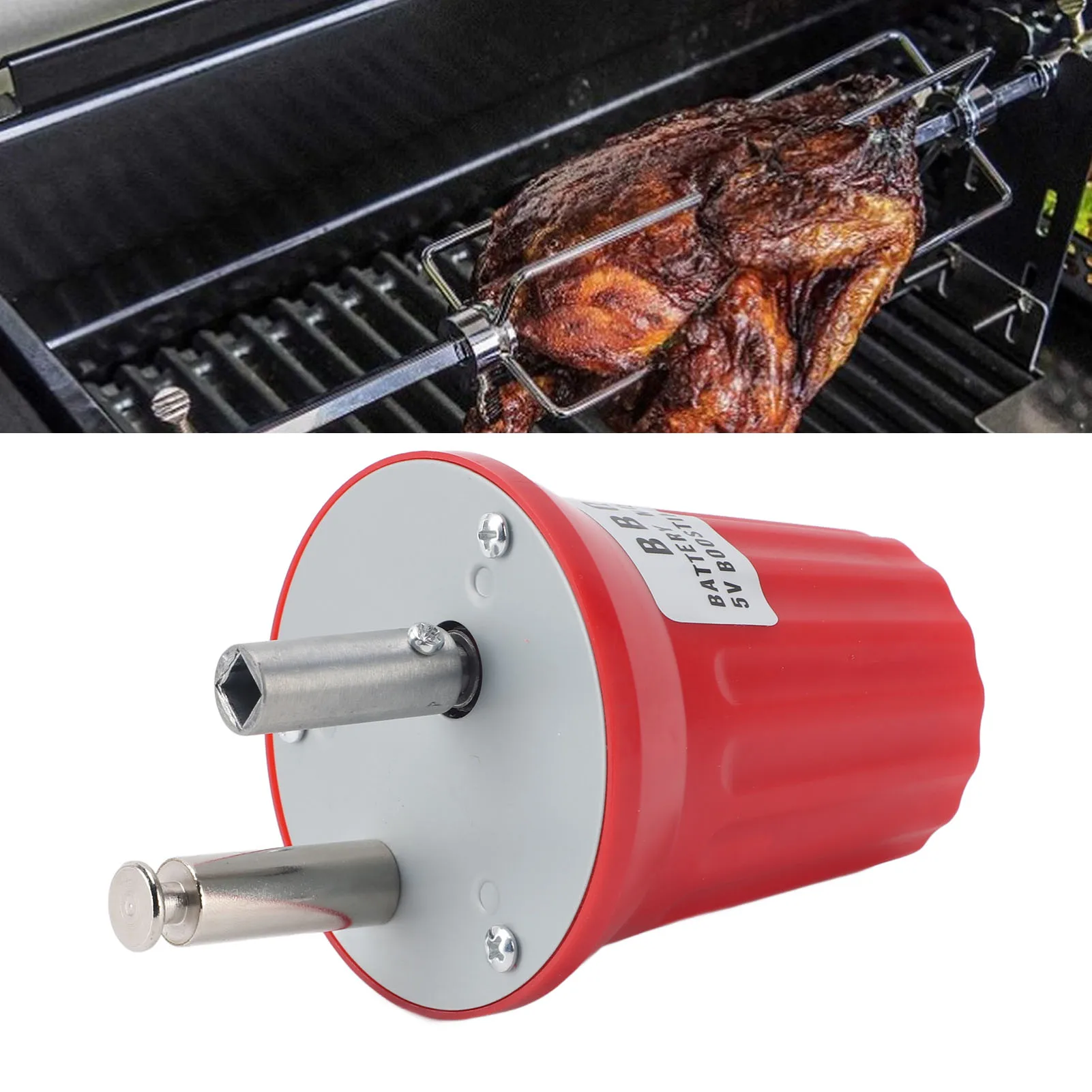 Barbecue Grill Rotator Motor Large Torsion 5V to 12V USB Boost Powered Electric Grill Rotator Motor Barbecue Grill Rotator Motor 4