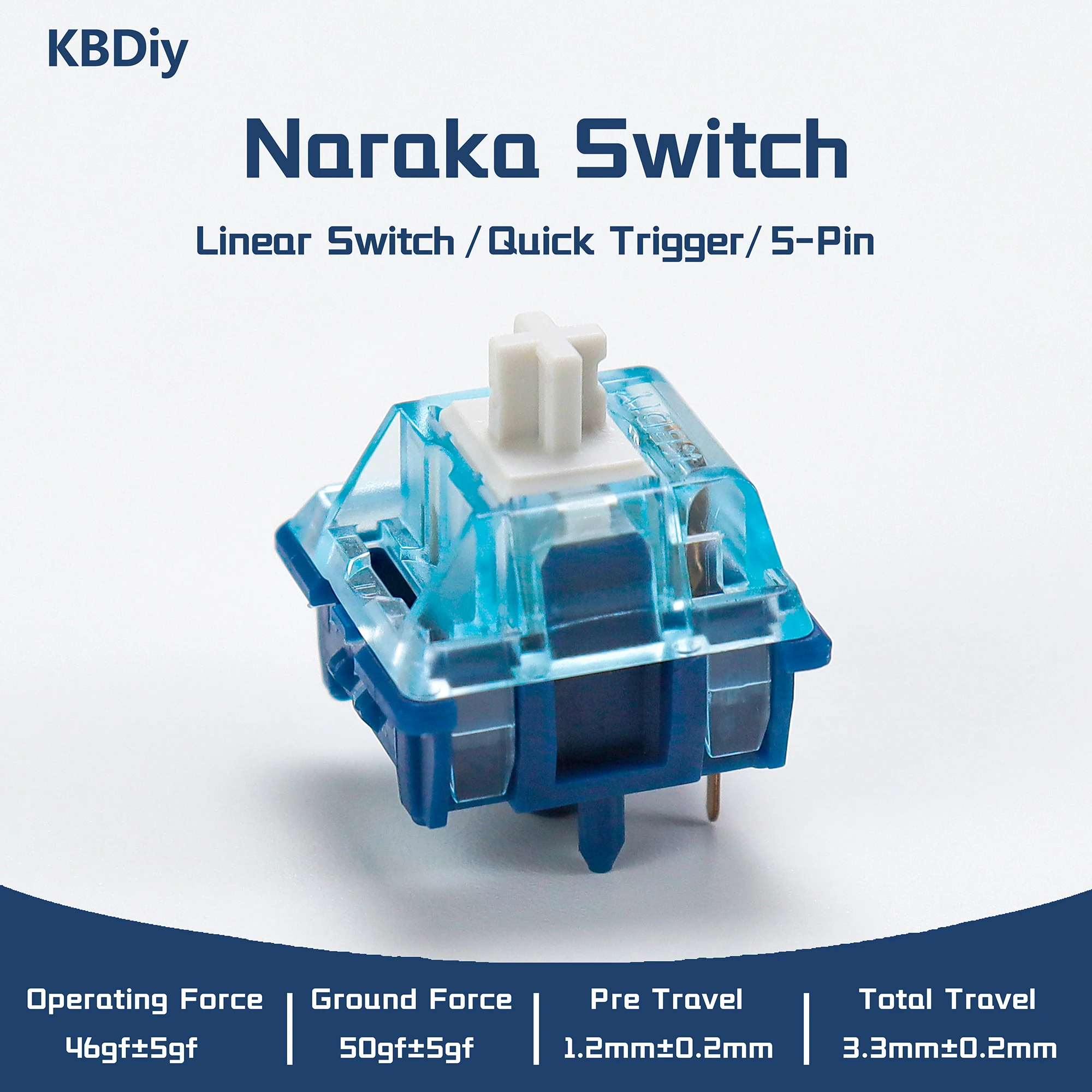 KBDiy Naraka Switch Tastatur 5-Pin 46gf PC cremige lineare Schalter benutzerdefinierte DIY für Gaming 60 mechanische Tastatur Aula F75 F87 Pro – Detail 4