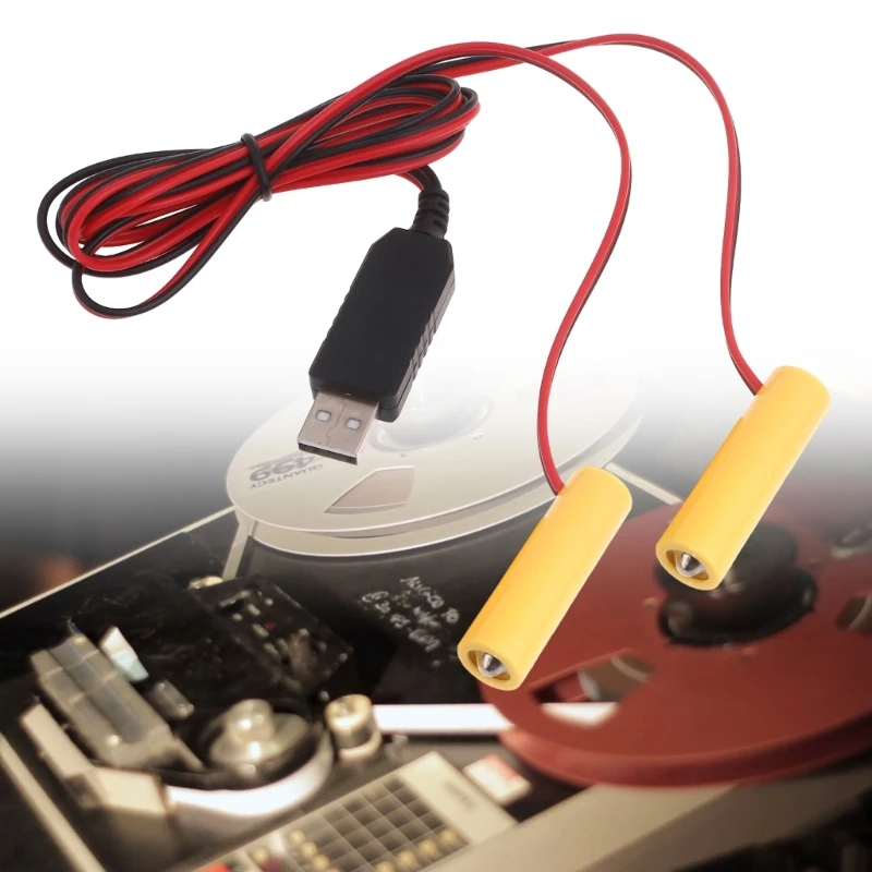 LED 조명 시계용 2in1 USB 전원 공급 장치 케이블 USB 1.5V AA LR6 배터리