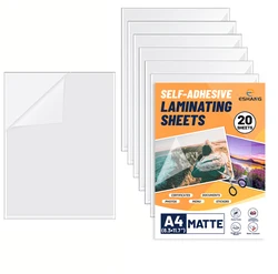 A4 Matte Clear Holographic Sticker Paper - 20 Self - Adhesive Vinyl Sheets (A4 Matte)