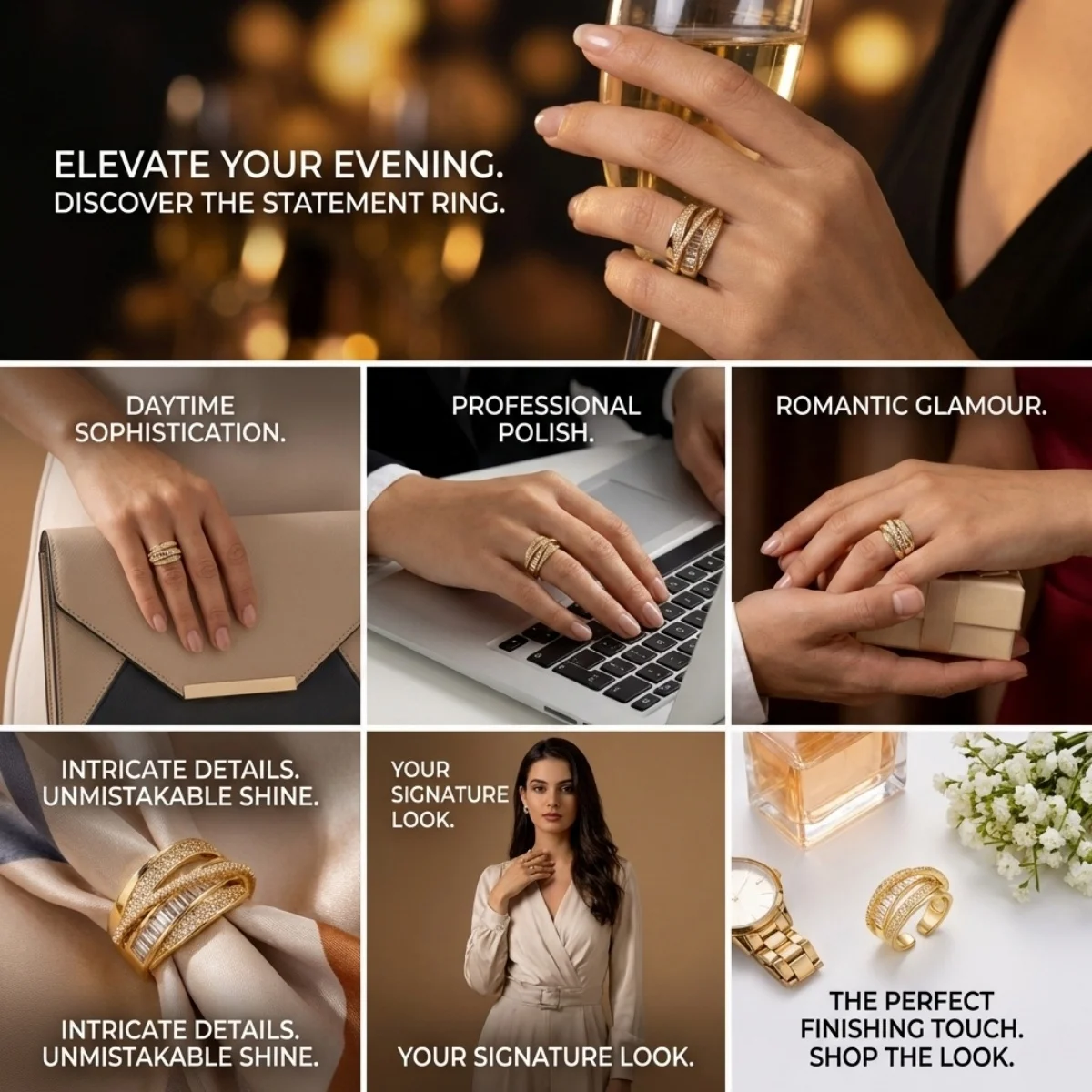 Minimalistische, gedrehte, unregelmäßige Messingringe mit eingelegtem CZ-Zirkon, offene Fingerringe für Damen und Herren, modischer geometrischer Ringschmuck – Detail 3