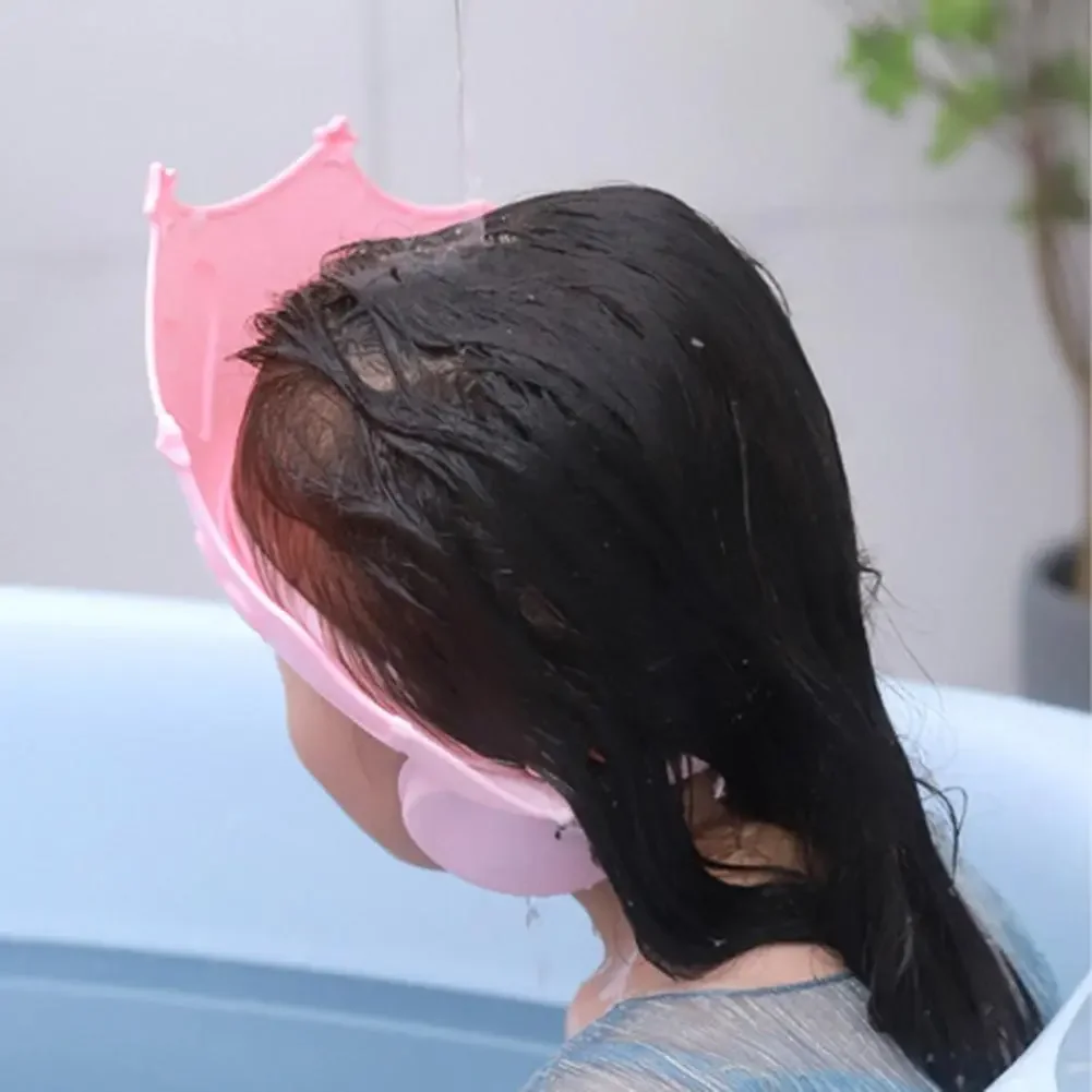 Cute Baby Bath Shower Cap Adjustable Kids Infant Girl Boy Ear Protection Shampoo Cap Children Hair Wash Hat Head Cover