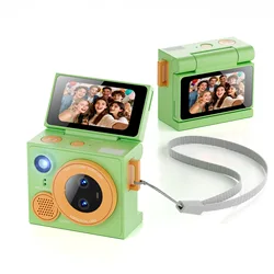 Mini Thumb Camera with 180° Flip - Up Design - Portable and Stylish Keychain Gift with 21 Pastel Color Filters (G13Pro Green)