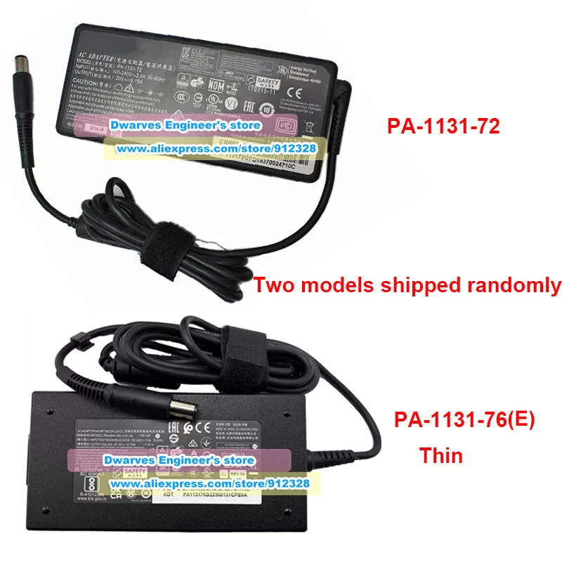 PA-1131-76E PA-1131-72 AC 어댑터 20V 6.75A PA-1131-76 켄싱턴 SD5000T THUNDERBOLT 3 도크 SD400T 도킹 스테이션 DOCK430용