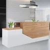 Modern Reception Desk with Counter Lockable Wooden Retail Checkout Counter, Office Receptionist Desk with Drawers Ideal 1