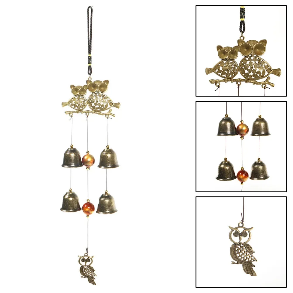 1pc Owl Wind Chime Metal for Porch Patio Garden Outdoor Garden Ornament Owl Wind Chime Crafts