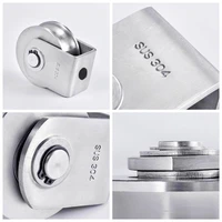 Wheel Pulley 304 Stainless Steel Track Wheel Loading 660lb Capacity Removable Wheel Pulley Block 2