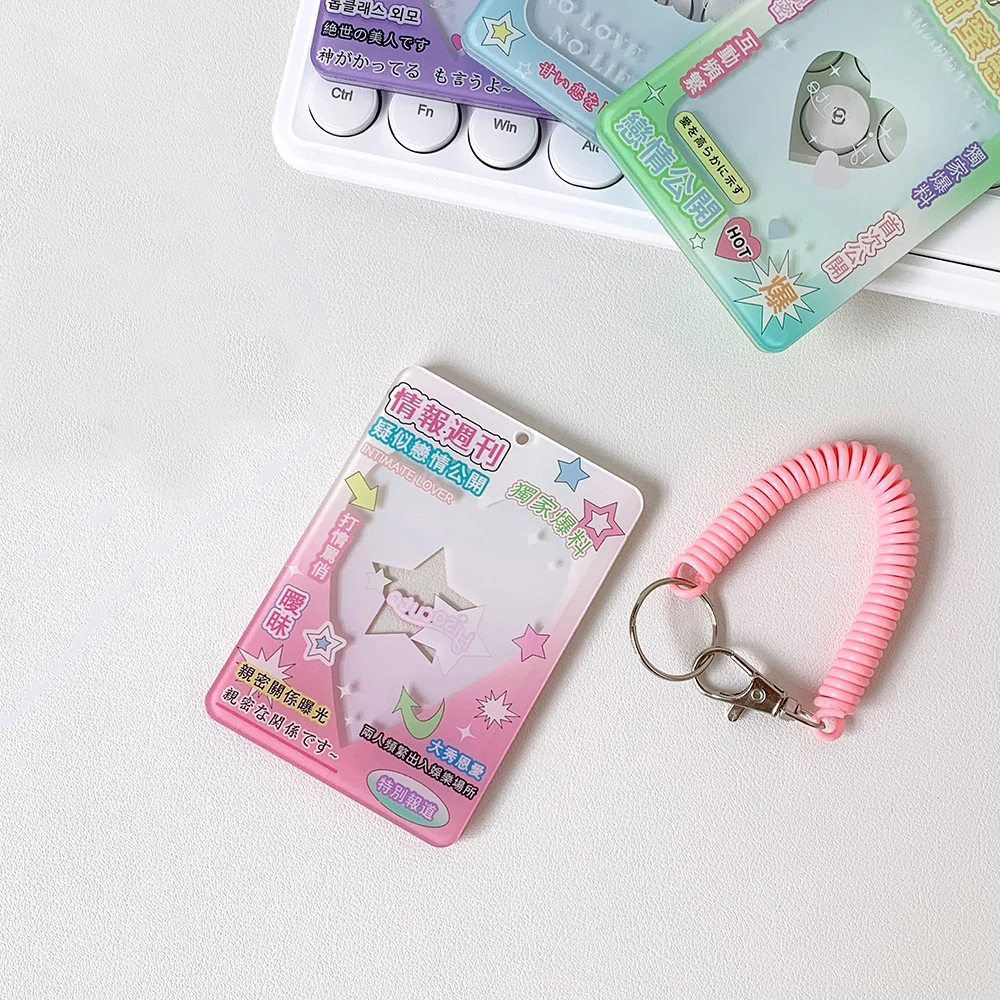 Text elastic rope card set love 3-inch small card hard card set student pendant transparent card brick 6