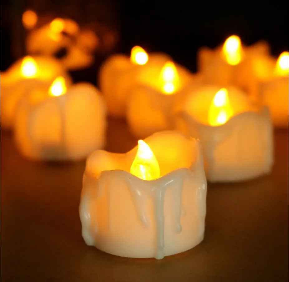 12/24PCS LED Tea Wax Light Battery Operated Candles Create Warm Ambiance Naturally Flickering Bright for Halloween Xmas As Gift 4pcs flameless led candles tea light battery powered yellow flickering pillar candles tealight romantic wedding party home decor