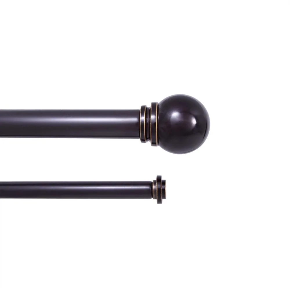

42-120 in. Ball Double Curtain Rod Set, Oil Rubbed Bronze, 1 in. Diameter