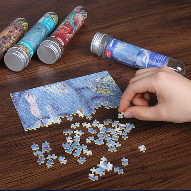 150 Pieces Mini Test Tube Puzzle Oil Painting Jigsaw Decompress