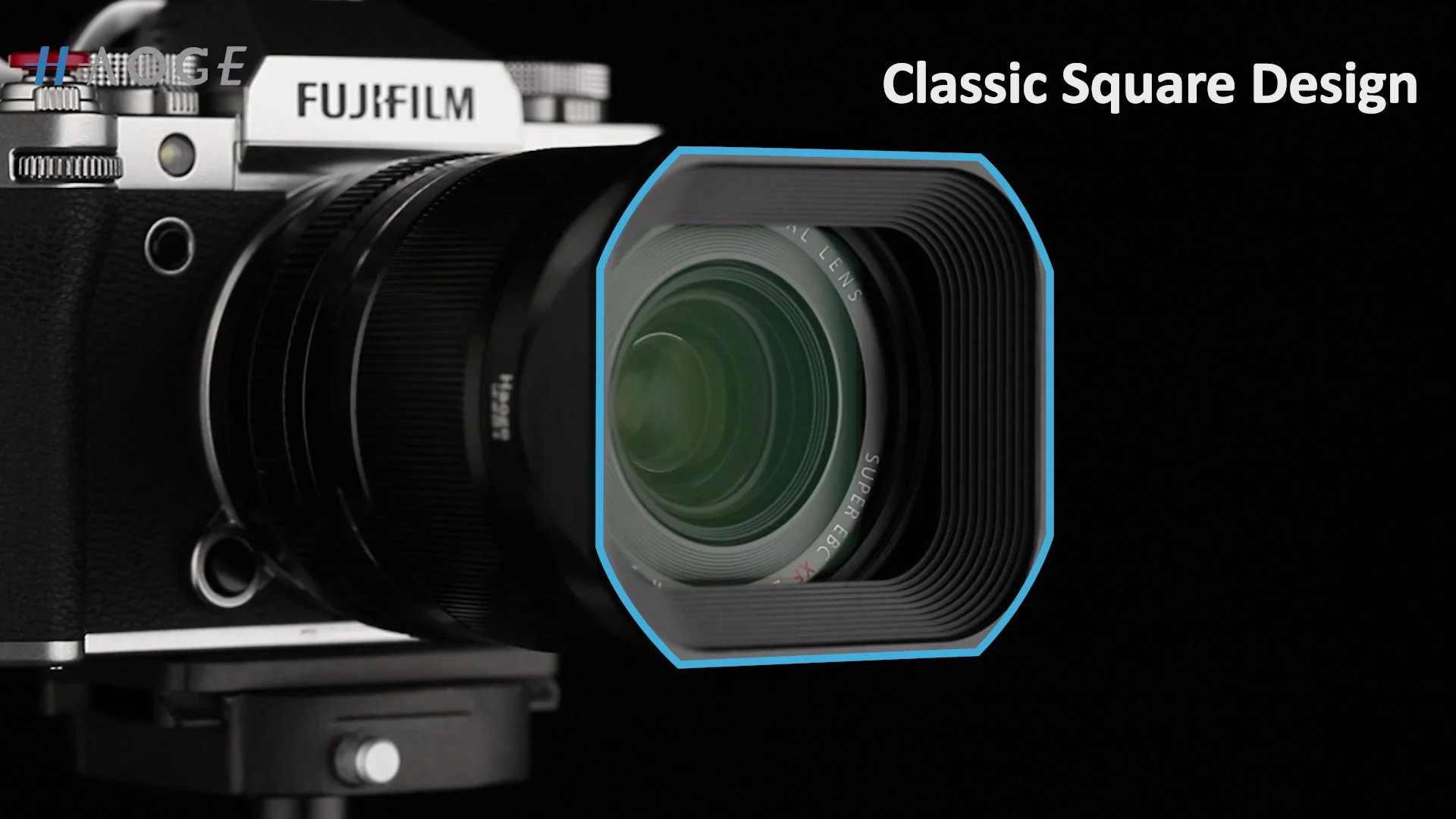 Haoge LH-X13B Pare-soleil à Baïonnette En Métal Carré Pour Objectif Fuji Fujifilm Fujinon XF 18-55 Mm F2.8-4 R LM OIS Et Objectif Fujinon XF 14 Mm F2 .8 R Sur Appareil Photo X-Pro3