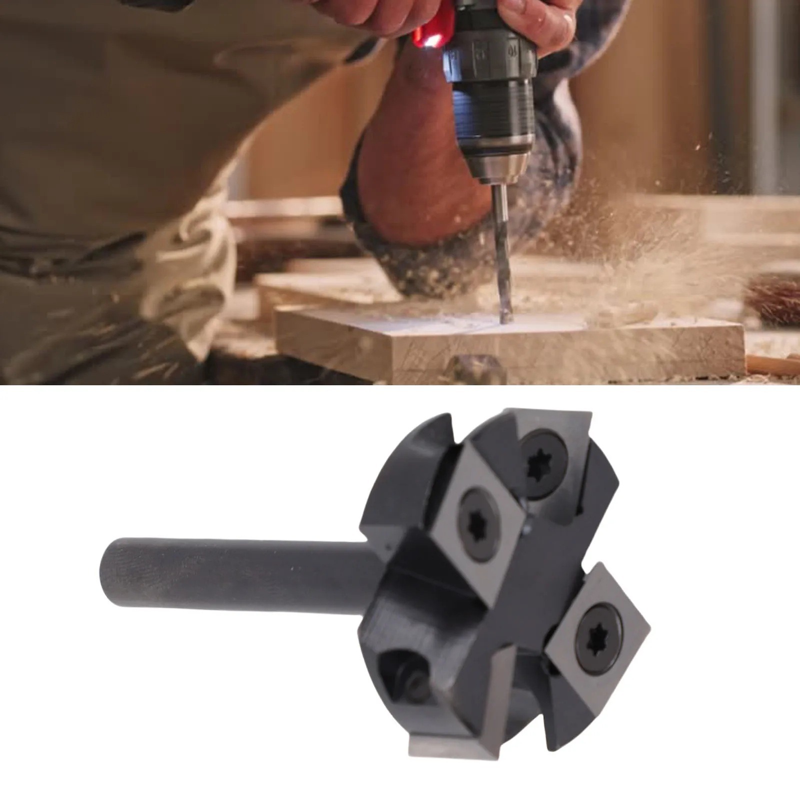 Planing Bit Slab Flattening Router Bit High Strength 5/16in Round Shank Versatile Carbide 4 Flutes for Woodworking Processing