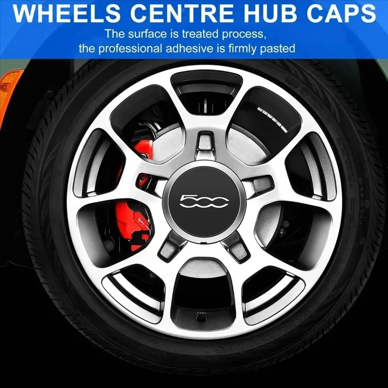 Silvery 133mm Hubcap for Fiat 500 Wheels Centre Hub Caps Set 68078419AC 68078421AC Dust Cover Wheel Hub Cap Replacement 51884863 6
