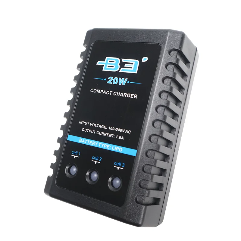 Vue arrière du chargeur intelligent 20W pour drone avec prise EU et spécifications