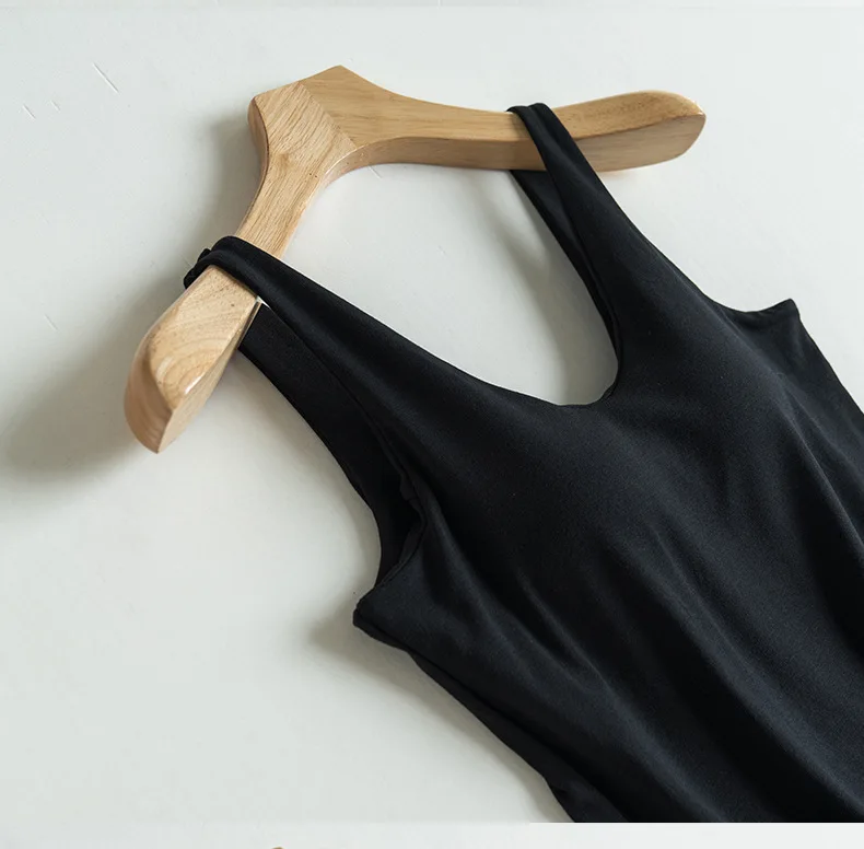 Einteiliges Pyjama-Oberteil, sexy Brustpolster, Nachtwäsche, T-Shirt, Modal, schlafendes Zuhause, Weste für Damen, Nachtwäsche, Lounge-BH, Basic-Shirt – Detail 11