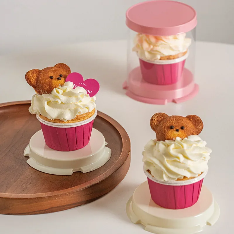 Scatole Porta Cupcake Natalizie Con Finestra – 10 Pezzi, 4 Fori, Con Adesivi, In Cartone Ecologico (rosso/verde)