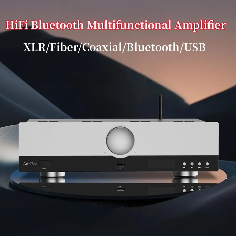 HiFi Dual Channel 300W * 2/XLR/Fiber/Coaxial/Bluetooth/USB Drive Pure Rear Level Home Audio Power Amplifier ATS2825/CSR5125