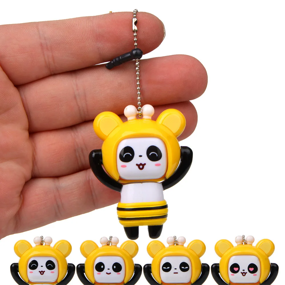 

Creative Anime Cute Hundred Change Panda Cartoon Funny Changing Face Bear Pendant Kids Couple Key Bag Charm Children's Gifts