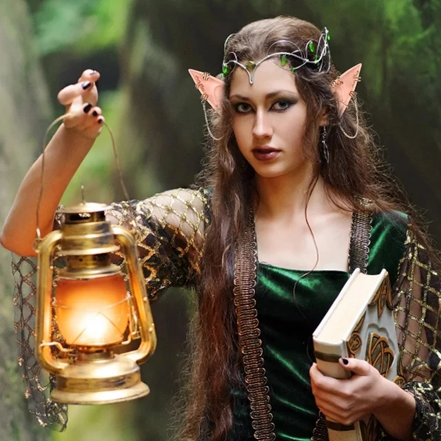 Kit Costume Elfo E Vampiro - 4 Orecchie Elfo + 4 Zanne Vampiro + Fascia