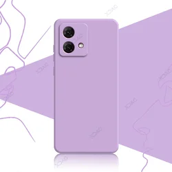 Original Luxury Soft Silicone Waterproof Phone Case - Square Design for Moto G84 (Purple)