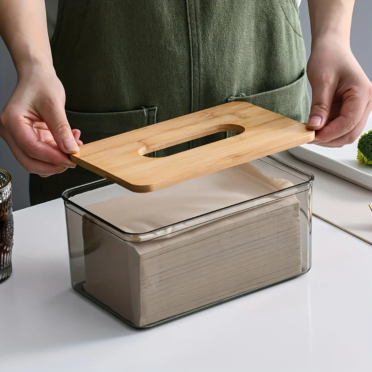 Tissue Box Holder, Desktop Tissue Holder Box Cover Clear Box, Creative For Home 1pc tissue box tissue dispenser