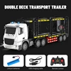 1:24 Hexaphone Lights & Music 2.4G RF Remote Control Double Decker Transportation Trailer 2