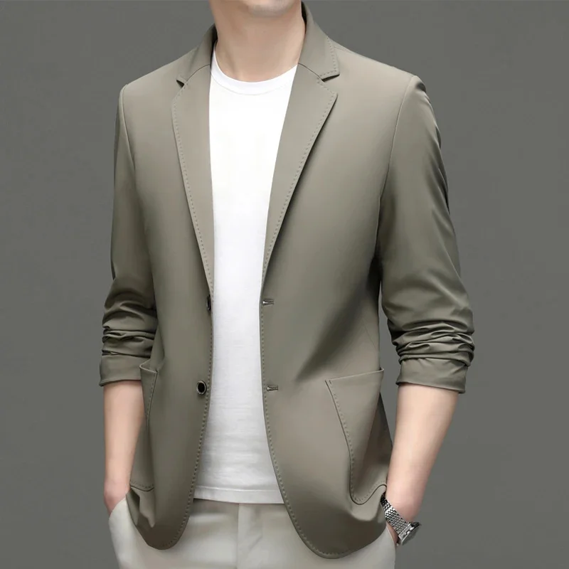 Traje de lujo de alta gama para hombre, chaqueta informal de negocios, primavera y otoño, corte entallado coreano fino