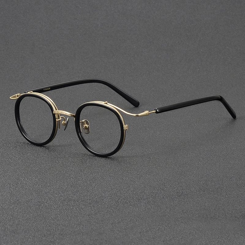 Occhiali Da Vista In Acetato Rotondi Fatti A Mano Di Stile - Foto 13