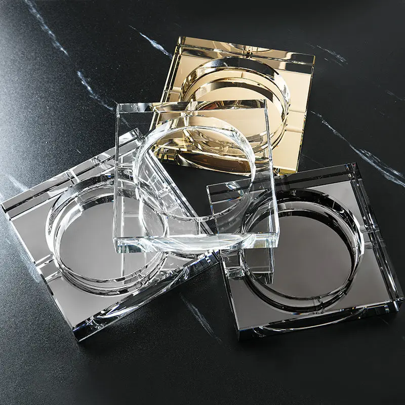 Crystal glass Ashtray Living room Family room Hotel Square