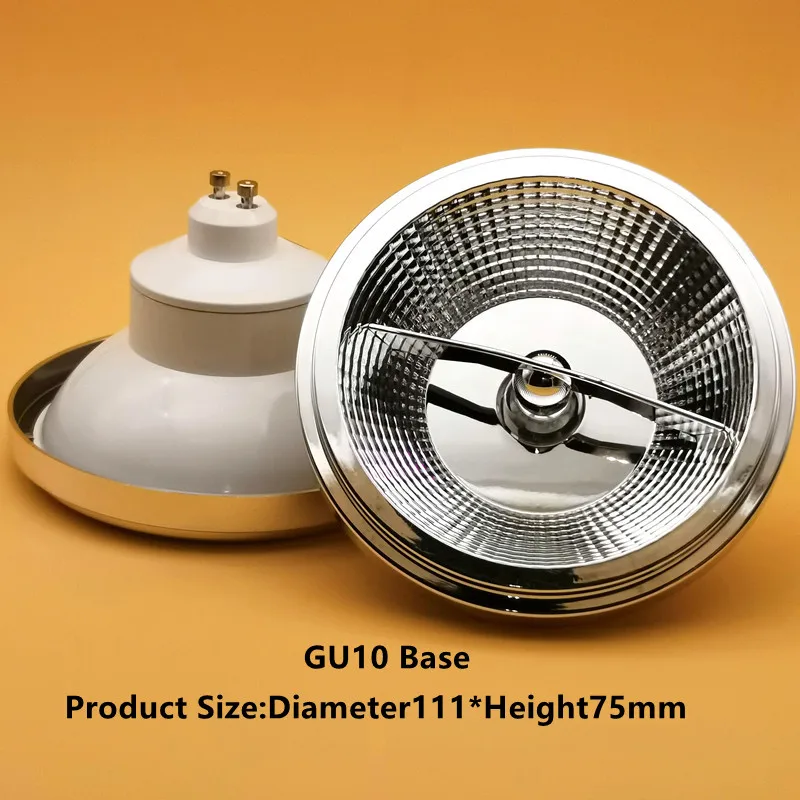 Dimmable LED AR111 Lamp 15W 220V 12V GU10 G53 Base Substitute Halogen Lamps LED Downlight  ES111 Bulbs COB Spotlight Warm White 4
