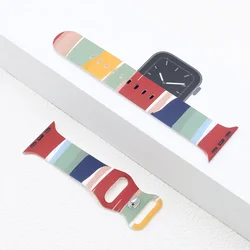Patterned Silicone Replacement Band - 38 40 41mm(S10 42MM) (Colorful)