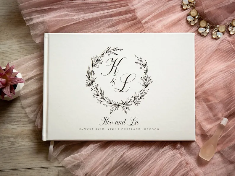 Wedding Guestbook Personalized, Wedding Guest Book or Engagement Party Signing Book, Signing Book for Weddings