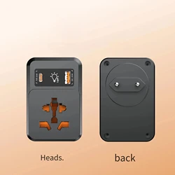 Universal Travel Adapter with Fast Charging USB Ports and Sensor Switch - Universal Plug (EU)