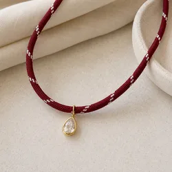Vibrant Bohemian Zircon Water Droplet Necklace (12482 1)