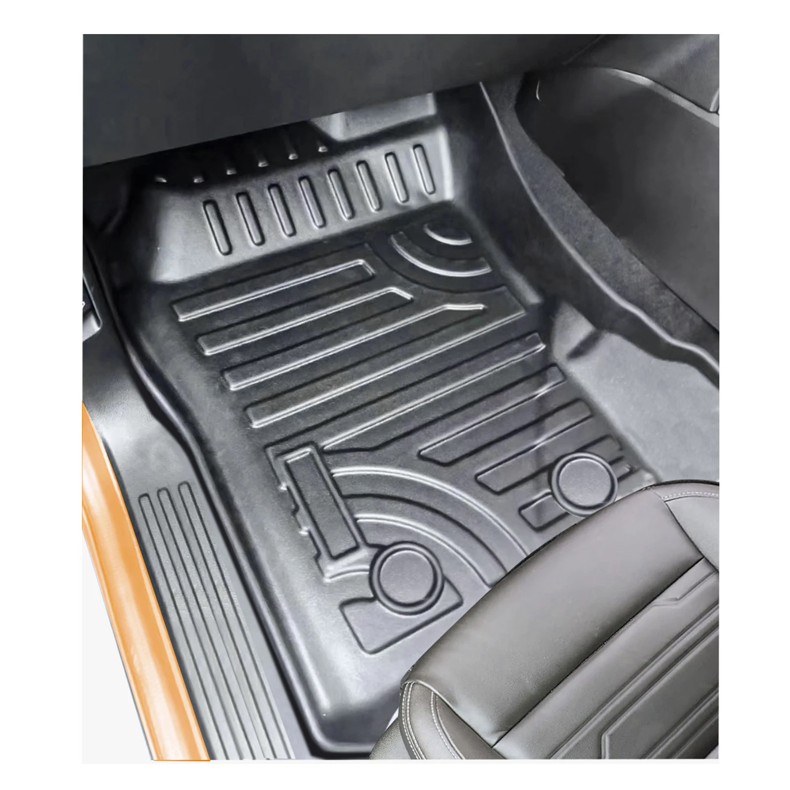 Fußmatten für VW Amarok 2018-2021 3D Passform Hoher Rand Auto Gummi Sc